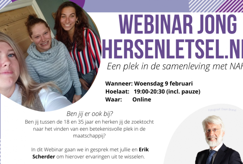 Webinar voor Jongeren met NAH met Eric Scherder