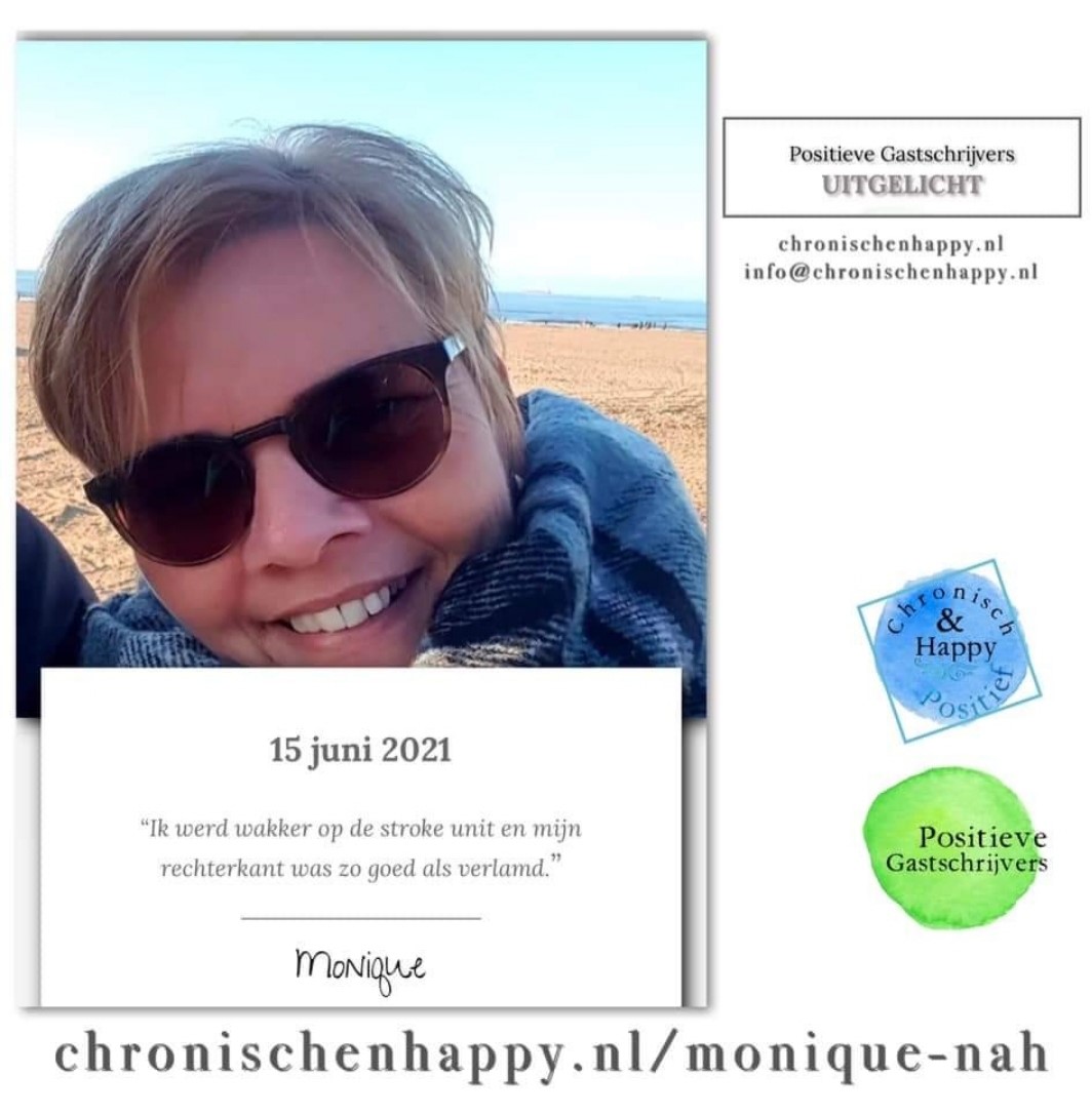 Ambassadeur Monique van der Stoep online als positieve gastschrijver bij Chronisch & Happy