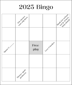 2025 doelen bingokaart 