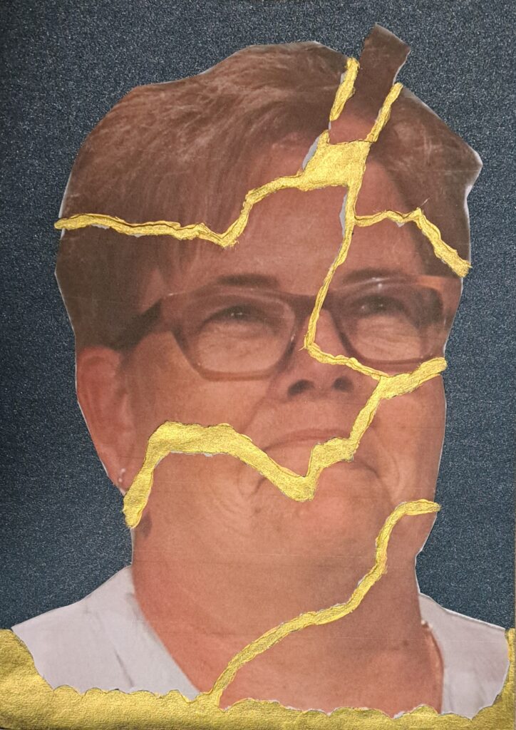 Monique met Kintsugi toegepast op haar foto.